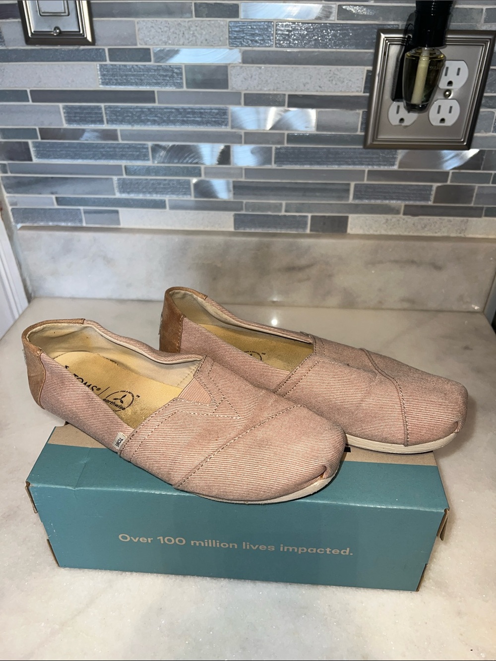 Toms Alpargata Slip-On Loafers in Dusty Pink